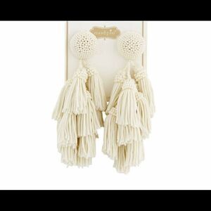 Beaded Tiered Tassel Earrings - Mudpie